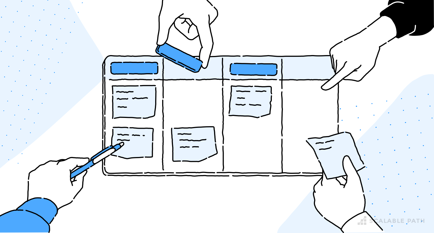 People creating tasks using Scrum methodology
