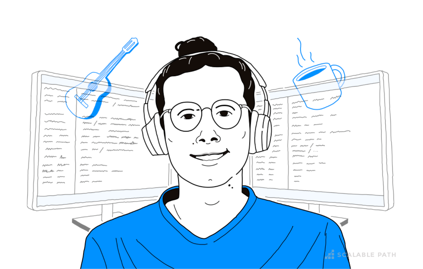 Illustration of LatAm developer, Luiz