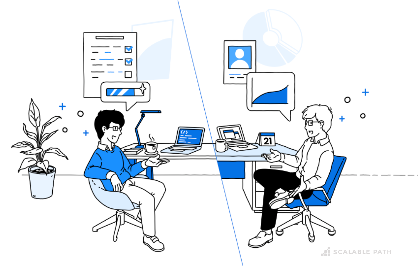 Remote performance review between employer and employee